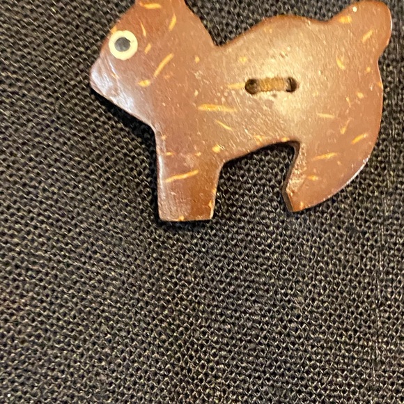 Vtg Evan Picone Blck Knee Length Animal Critter Buttons Plus Size 14 Rayon/flax - Picture 10 of 10